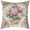 Beige batik flower cushion cover