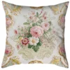 Beige batik flower cushion cover